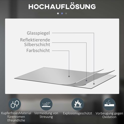 Miroir Ø60 Cm, 3 Couleurs De Lumière, Ip44, Fonction Mémoire, Anti-buée