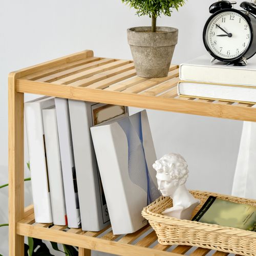 Étagère 4 Niveaux En Bambou Pour Bureau, Stockage, Cuisine, Naturel