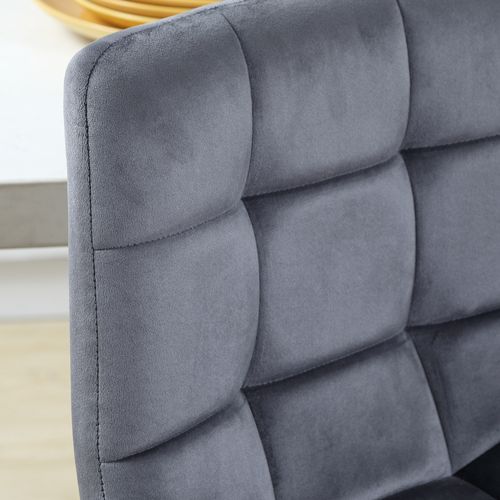 2 Tabourets De Bar Modernes En Velours, Pieds En Acier, Jusqu'à 120 Kg, 42 X 47 X 105 Cm, Gris
