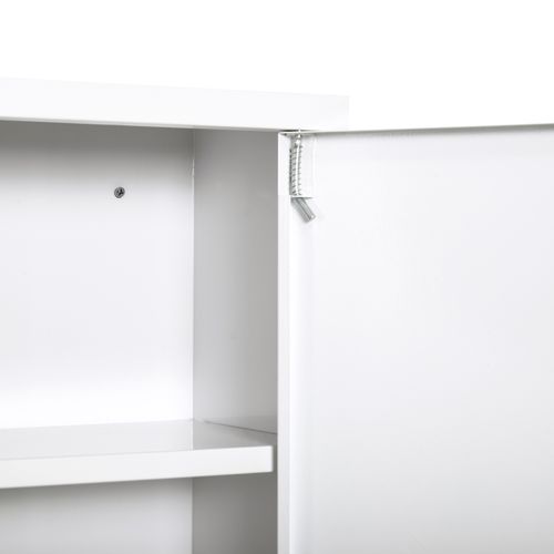Armoire De Secours En Acier Verrouillable 3 Compartiments, Blanc 40x18x60cm