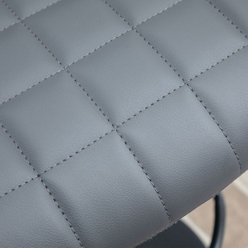 2 Tabourets De Bar Avec Dossier Et Repose-pieds, Réglables En Hauteur, Antidérapants, Gris