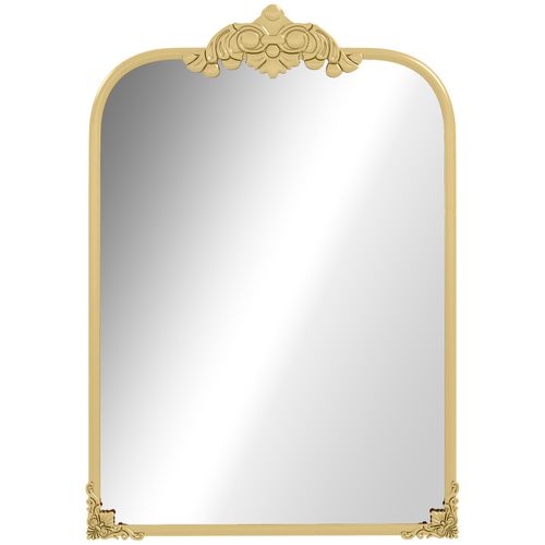 Miroir Mural 60 X 87 Cm, Baroque, Cadre Métallique Décoratif Pour Salon Et Chambre