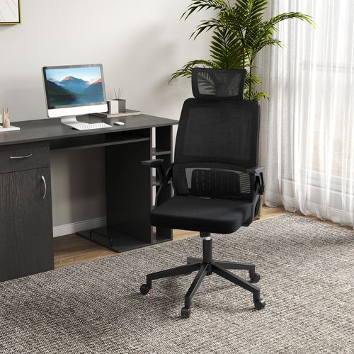 Chaise De Bureau Ergonomique Réglable Avec Appui-tête Et Accoudoirs, Fonction De Bascule, Pivotante