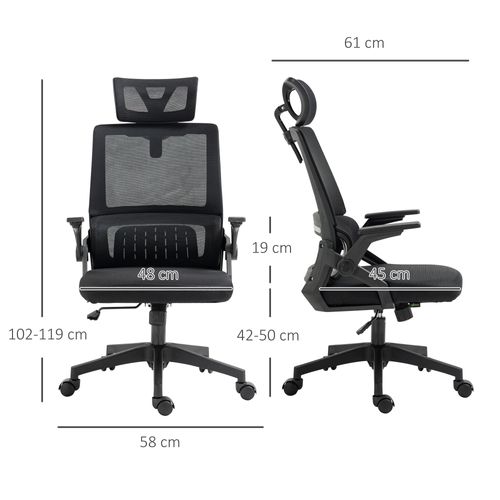 Chaise De Bureau Ergonomique Réglable Avec Appui-tête Et Accoudoirs, Fonction De Bascule, Pivotante