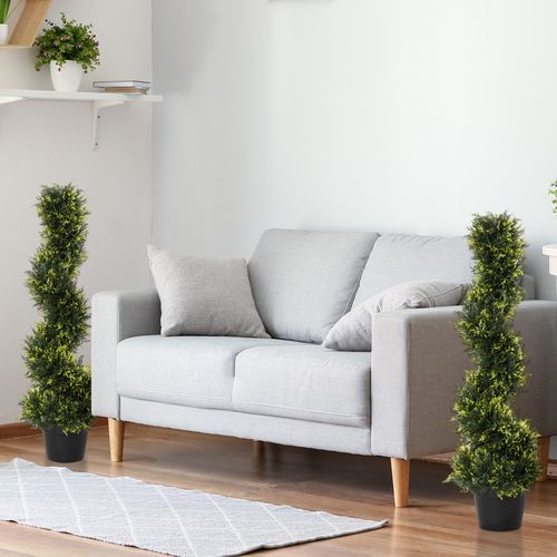 Set De 2 Plantes Artificielles En Cèdre 90 Cm En Plastique, Décoration Moderne Pour Salon Et Bureau