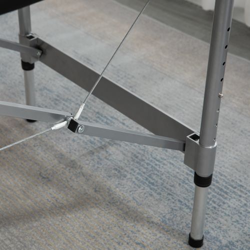 Table De Massage Pliante En Cuir Professionnel, Réglable En Hauteur, Charge Jusqu'à 130kg, Noir