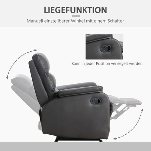 Fauteuil Relax Inclinable En Similicuir, Ergonomique, Canapé De Salon Ou Bureau, Brun