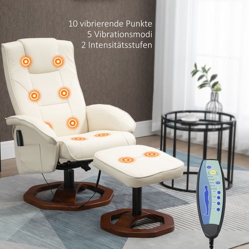 Chaise Longue De Massage En Similicuir Et Acier 73x83x106 Cm Pivotante Avec Repose-pieds