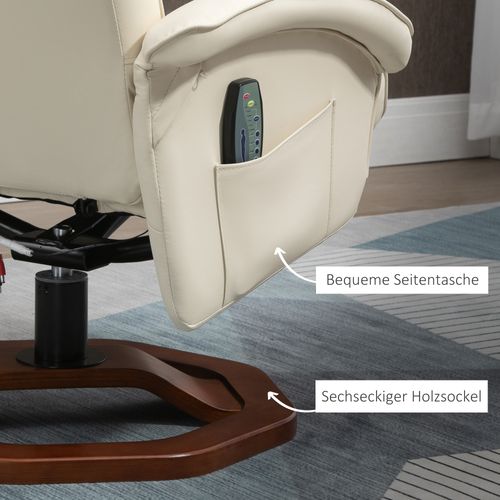 Chaise Longue De Massage En Similicuir Et Acier 73x83x106 Cm Pivotante Avec Repose-pieds