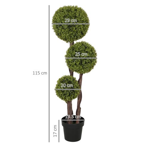 Plante Décorative Artificielle En Buis, 115 Cm, En Pot Pour Maison, Bureau Et Jardin