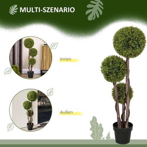 Plante Décorative Artificielle En Buis, 115 Cm, En Pot Pour Maison, Bureau Et Jardin