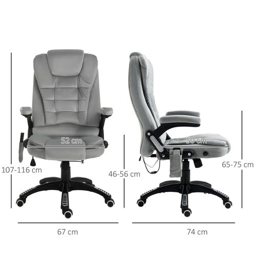 Chaise De Bureau De Massage, Ergonomique, Réglable, Roues Pu, Gris