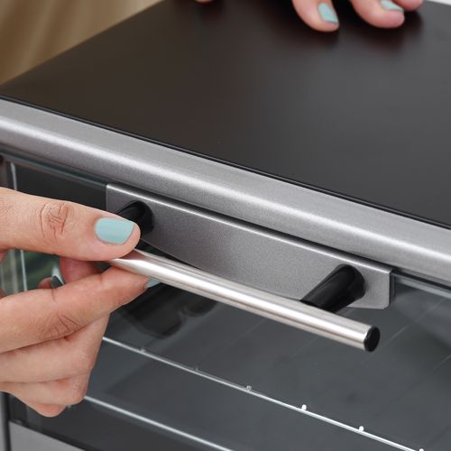 Four Électrique 10l Acier Inoxydable Avec Température Réglable Et Minuteur, Argent Noir