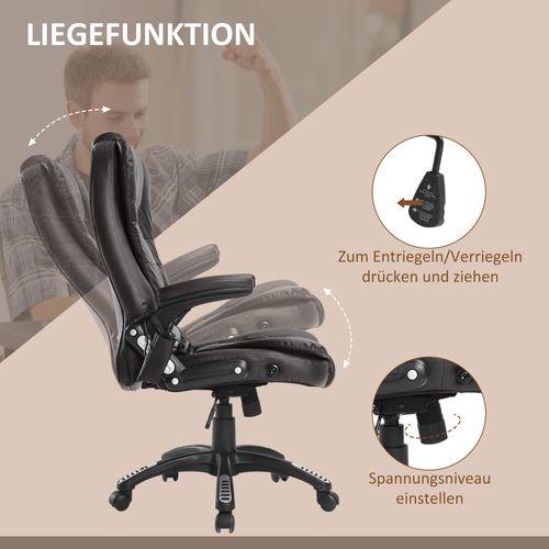 Fauteuil Gamer En Similicuir Avec Vibration 6 Points Et Fonction Chauffante ,noir