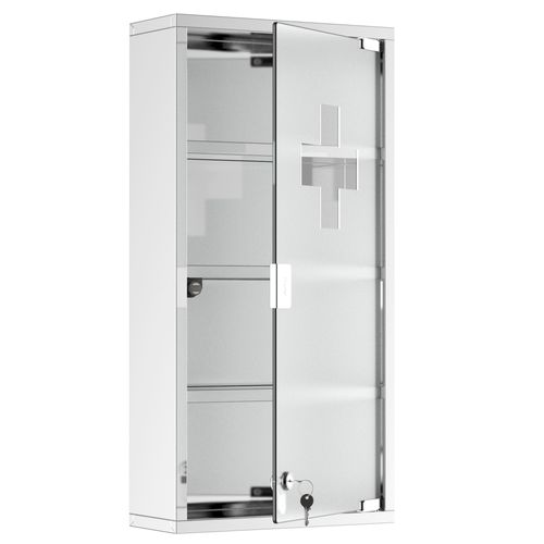 Armoire Médicale En Inox Avec Serrure, 30 X 12 X 60 Cm
