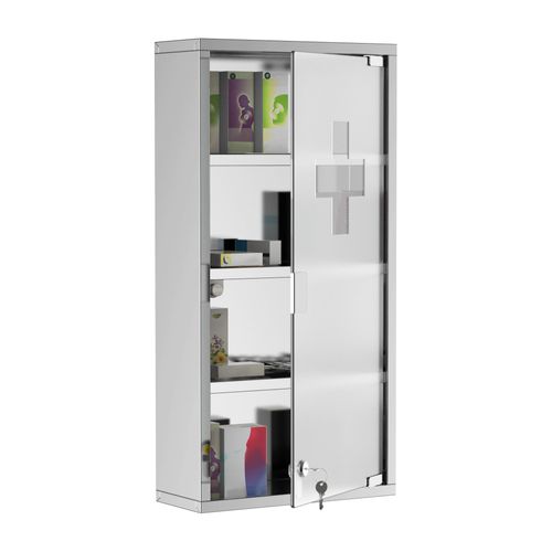 Armoire Médicale En Inox Avec Serrure, 30 X 12 X 60 Cm