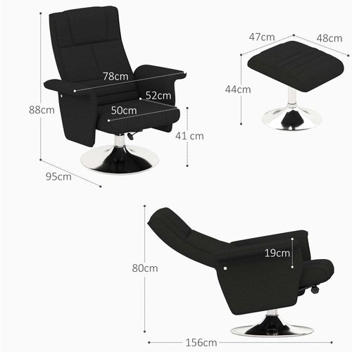 Fauteuil Relax En Tissu Et Acier 8 Points Massage 360° Rotation Avec Repose-pieds Et Télécommande