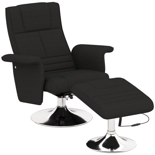 Fauteuil Relax En Tissu Et Acier 8 Points Massage 360° Rotation Avec Repose-pieds Et Télécommande