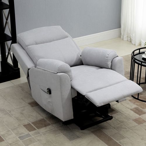Fauteuil Électrique Avec Aide à La Montée, Relax Inclinable Pour Seniors, Lin Gris Clair