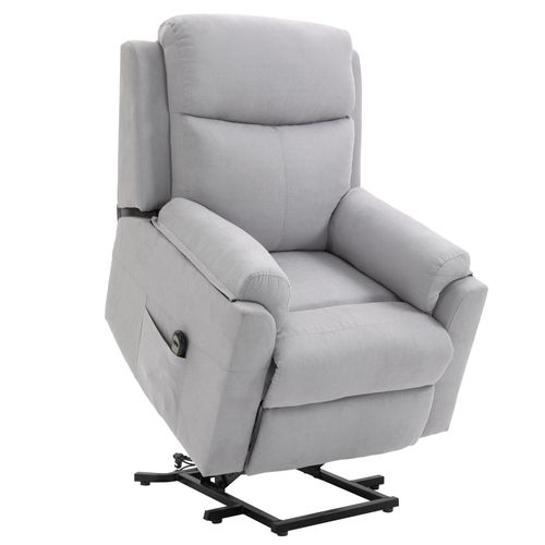 Fauteuil Électrique Avec Aide à La Montée, Relax Inclinable Pour Seniors, Lin Gris Clair