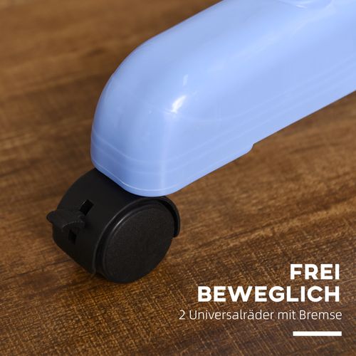 Séchoir à Linge En Acier Extensible Roulable 4 Niveaux Pour Intérieur Et Extérieur, Bleu