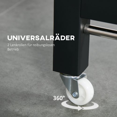 Table Pliante Extensible, Avec Roulettes, Charge Jusqu’à 20 Kg, Pour Cuisine, 118 X 70 X 76,5 Cm