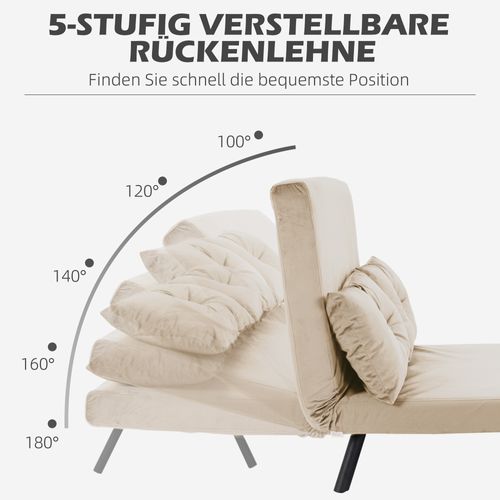 Fauteuil-lit Relax Avec Fonction Lit, Canapé Pliable, Coussins, Dossier Inclinable,102x73x81 Cm