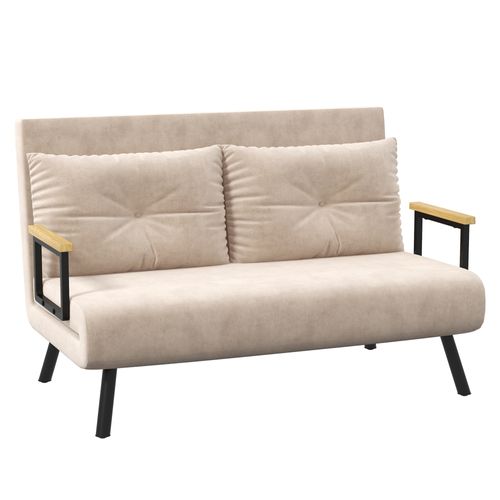 Fauteuil-lit Relax Avec Fonction Lit, Canapé Pliable, Coussins, Dossier Inclinable,102x73x81 Cm