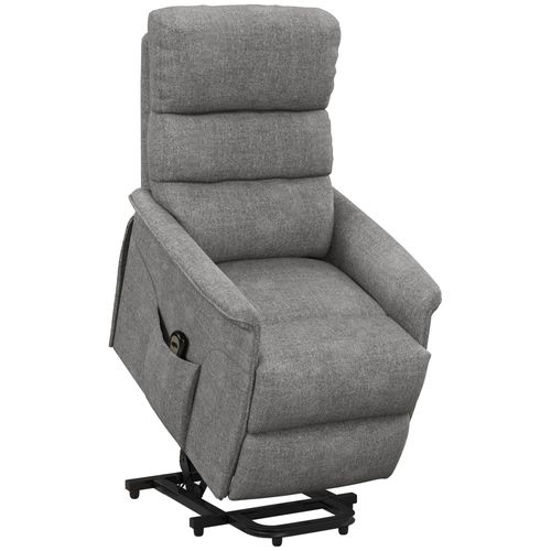 Fauteuil TV En Tissu Effet Lin, Électrique, Avec Aide Au Levage, Télécommande, Poches