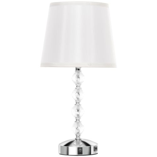 Lampe De Table LED Cristal USB Rechargeable, E27, Pour Salon Et Chambre, Verre, Argent