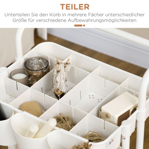 Desserte Acier 3 Niveaux Avec Crochets Et Paniers, Pour Cuisine Et Salon, , Blanc