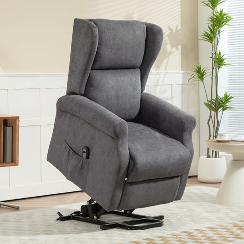 Fauteuil TV En Tissu Effet Lin, Avec Aide Au Levage Électrique, Télécommande, Beige