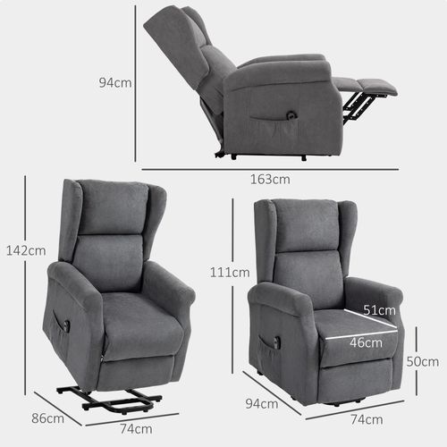 Fauteuil TV En Tissu Effet Lin, Avec Aide Au Levage Électrique, Télécommande, Beige