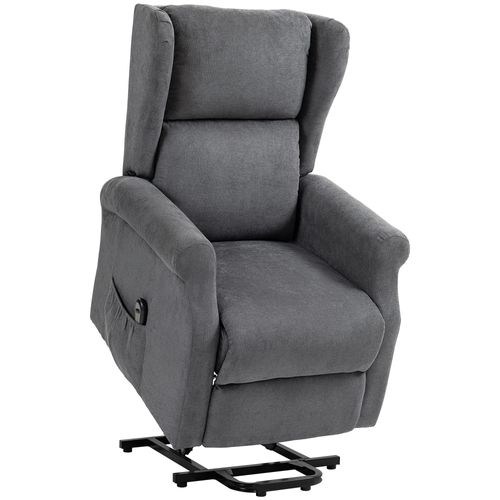 Fauteuil TV En Tissu Effet Lin, Avec Aide Au Levage Électrique, Télécommande, Beige
