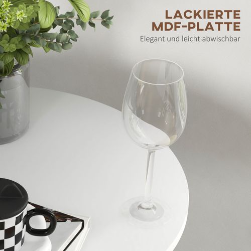 Table Bar Ronde Acier 60 Cm Réglable En Hauteur Design Compact, Blanc