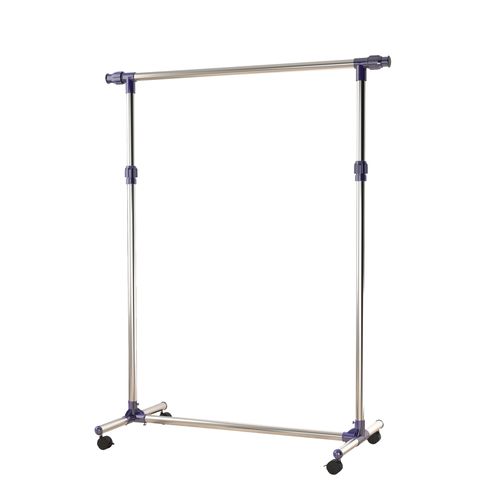 Porte-vêtements Sur Roulettes, Acier Inoxydable, Réglable En Hauteur, Barre Extensible