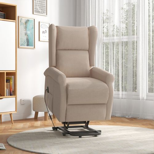 Fauteuil Relax Électrique Avec Inclinaison, Fauteuil Senior Avec Aide à La Montée, Crème