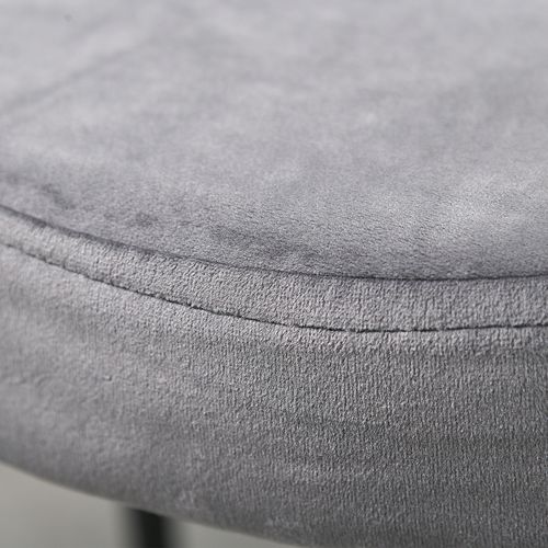 Set De 4 Tabourets De Cuisine Empilables, Velours Rembourré, Métal Gris, 41,5 X 41,5 X 46 Cm