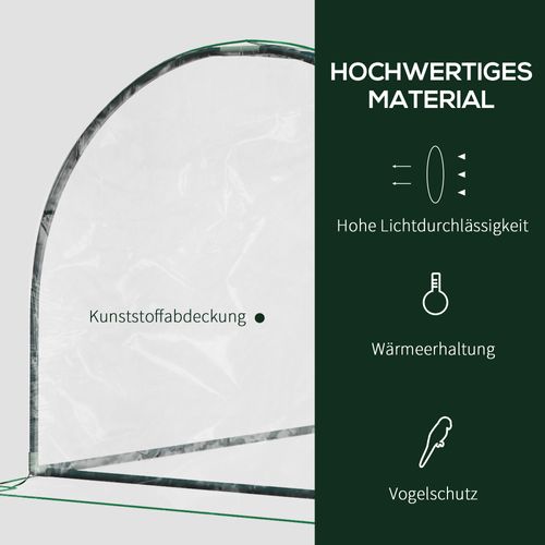 Serre En Acier Et Plastique Avec Porte, 200 X 100 X 80 Cm, Vert