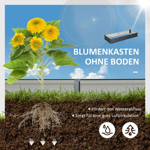 Jardinière Surélevé En Métal, Structure Simple, Dimensions 95l X 90,5b X 29,8h Cm, Gris