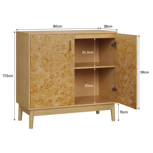 Armoires En Bois Massif Avec Pieds En Bois Massif, Buffets Indépendants Avec Étagères Réglables