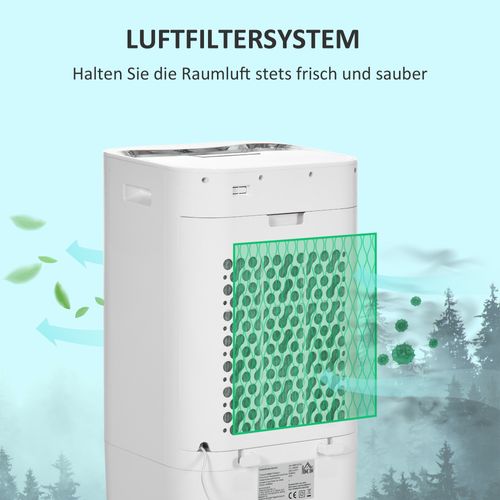 Climatiseur Mobile 3 En 1 Avec Humidification Et Refroidissement à Eau 15l, Oscillant 65w, Blanc