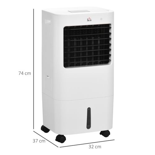 Climatiseur Mobile 3 En 1 Avec Humidification Et Refroidissement à Eau 15l, Oscillant 65w, Blanc