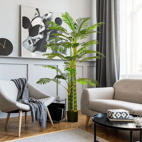 Palme Artificielle 190 Cm En Plastique, Plante Déco Moderne Pour Salon, Chambre, Bureau, Jardin