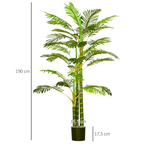 Palme Artificielle 190 Cm En Plastique, Plante Déco Moderne Pour Salon, Chambre, Bureau, Jardin