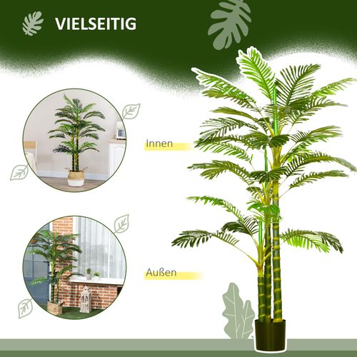 Palme Artificielle 190 Cm En Plastique, Plante Déco Moderne Pour Salon, Chambre, Bureau, Jardin