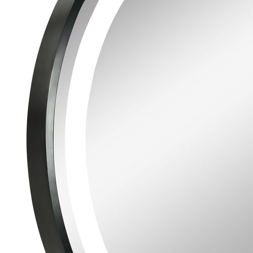 Miroir LED De Salle De Bain Ø60cm, Verre, 3 Couleurs, Fonction Tactile, Fonction Mémoire, Ip44, Noir