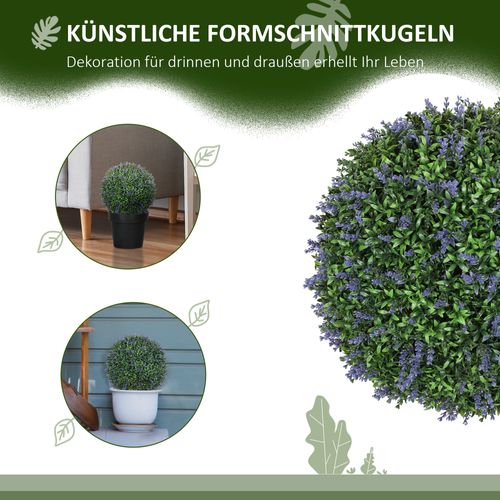 Plante Artificielle En Forme De Boule En Lavande, 42 Cm, Décorative Pour Maison, Violet Et Vert