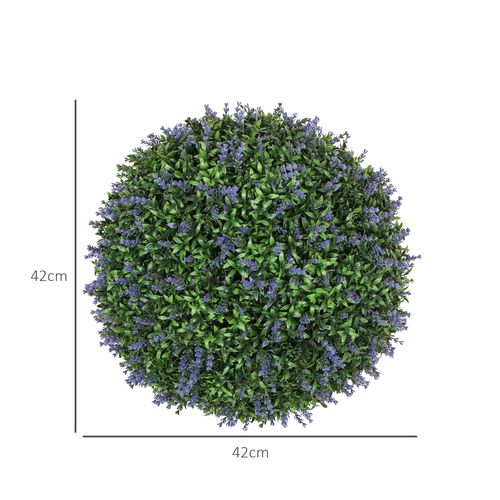 Plante Artificielle En Forme De Boule En Lavande, 42 Cm, Décorative Pour Maison, Violet Et Vert