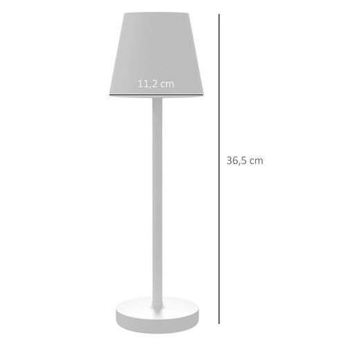 Lampe De Table Rechargeable USB En Métal Avec Variateur Tactile, Blanche